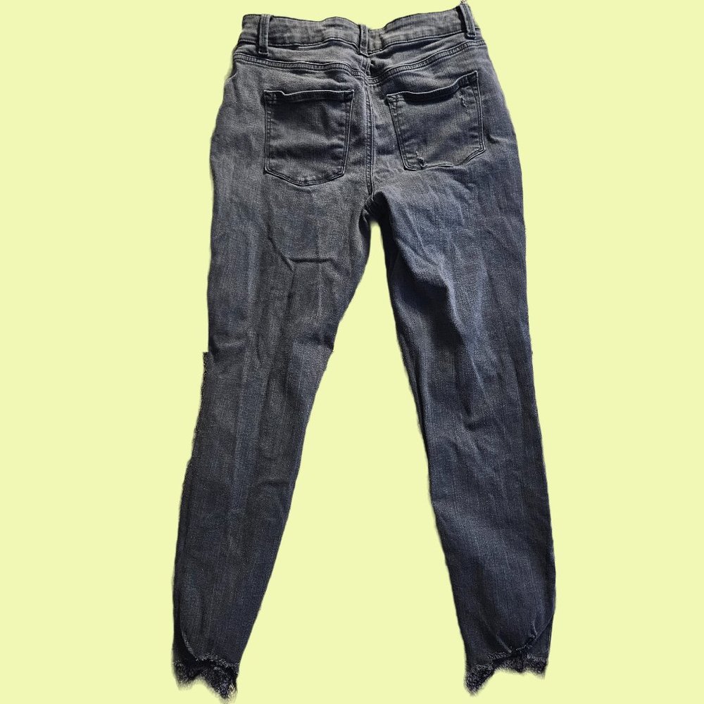 Grey Ripped/Distressed High Rise Jeans - Picture 2 of 2